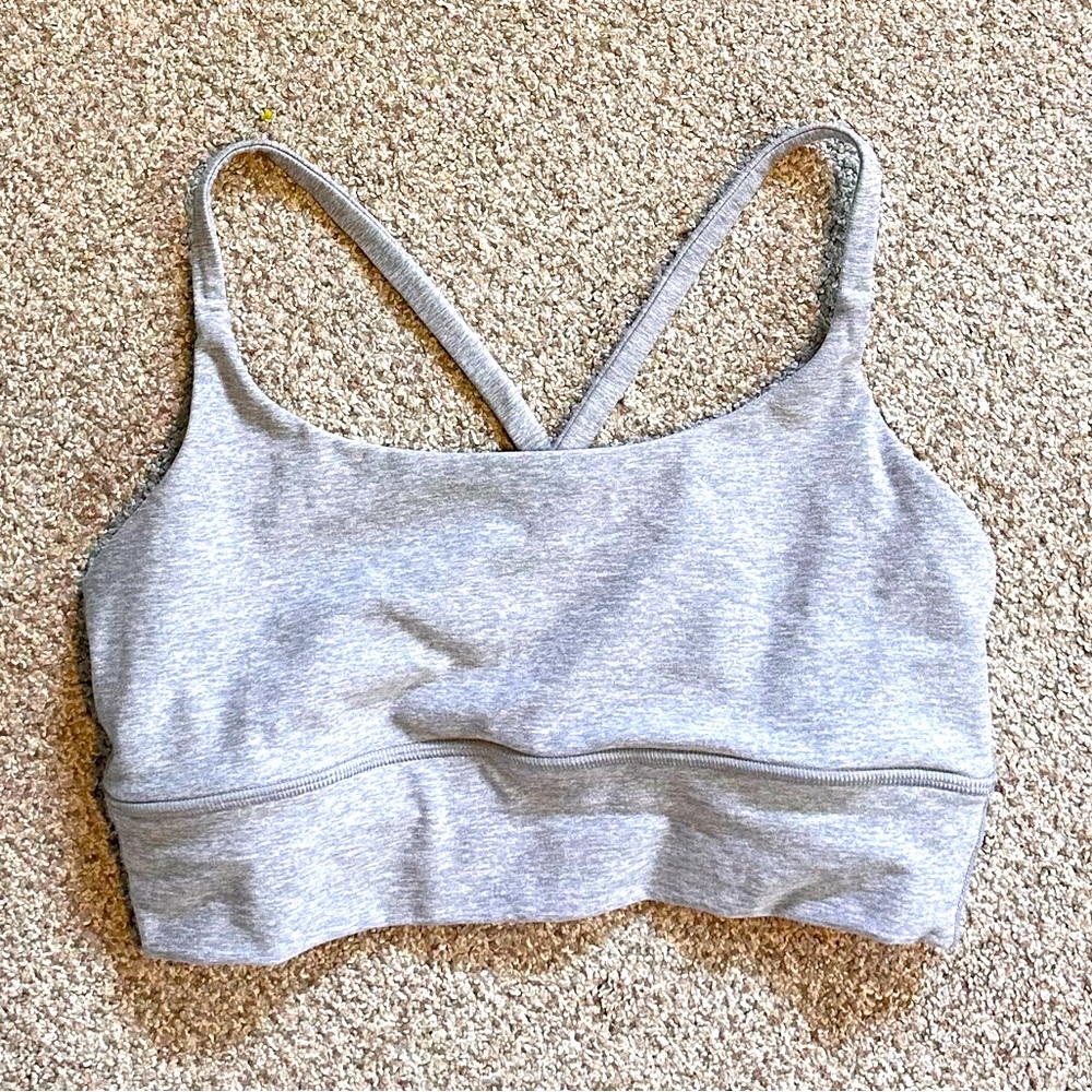 VUORI elevation longline Heather Gray sports bra